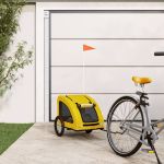 Remorcă de bicicletă animale companie galben textil oxford/fier GartenMobel Dekor