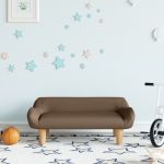 Canapea pentru copii, maro, 70x40x24 cm, material textil GartenMobel Dekor