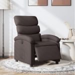 Fotoliu rabatabil electric, maro închis, material textil GartenMobel Dekor