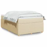 Pat box spring cu saltea, crem, 120x200 cm, textil GartenMobel Dekor