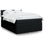 Pat box spring cu saltea, negru, 140x190 cm, textil GartenMobel Dekor