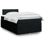 Pat box spring cu saltea, negru, 120x200 cm, textil GartenMobel Dekor