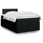 Pat box spring cu saltea, negru, 120x200 cm, textil GartenMobel Dekor
