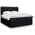Pat box spring cu saltea, negru, 180x200 cm, catifea GartenMobel Dekor