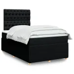 Pat box spring cu saltea, negru, 120x200 cm, textil GartenMobel Dekor