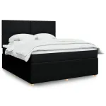 Pat box spring cu saltea, negru, 180x200 cm, catifea GartenMobel Dekor