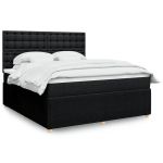 Pat box spring cu saltea, negru, 180x200 cm, catifea GartenMobel Dekor