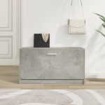 Bancheta pantofar, gri beton, 80x24x45 cm, lemn compozit GartenMobel Dekor