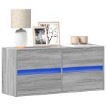 Comodă TV de perete cu lumini LED, gri sonoma, 100x31x45 cm GartenMobel Dekor