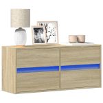 Comodă TV de perete cu lumini LED, stejar sonoma, 100x31x45 cm GartenMobel Dekor
