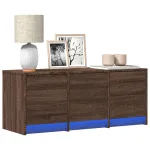 Dulap TV cu LED, stejar maro, 97x34x40 cm, lemn prelucrat GartenMobel Dekor