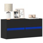 Dulap TV de perete cu lumini LED negru 100x31x45 cm GartenMobel Dekor
