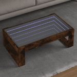 Măsuță de cafea cu LED infinity, stejar fumuriu, 90x53x30 cm GartenMobel Dekor