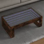 Măsuță de cafea cu LED infinity, stejar fumuriu, 90x53x30 cm GartenMobel Dekor