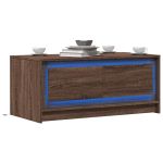 Măsuță de cafea cu lumini LED, stejar maro, lemn prelucrat GartenMobel Dekor