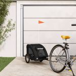 Remorcă bicicletă animale companie, negru, textil oxford/fier GartenMobel Dekor