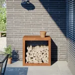 Suport pentru lemne de foc, 60x40x60 cm, oțel corten GartenMobel Dekor