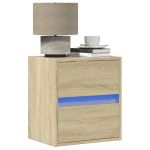 Comodă TV de perete cu lumini LED, stejar sonoma, 41x31x45 cm GartenMobel Dekor