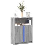 Dulap cu LED, gri sonoma, 77x34x100 cm, lemn prelucrat GartenMobel Dekor