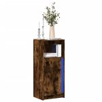Dulap cu LED, stejar fumuriu, 42,5x34x100 cm, lemn prelucrat GartenMobel Dekor