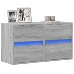 Comodă TV de perete cu LED, 2 buc, gri sonoma, 41x31x45 cm GartenMobel Dekor