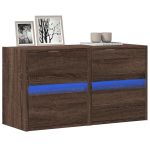 Comodă TV de perete cu LED, 2 buc. stejar maro, 41x31x45 cm GartenMobel Dekor