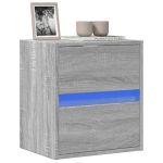 Comodă TV de perete cu lumini LED, gri sonoma, 41x31x45 cm GartenMobel Dekor