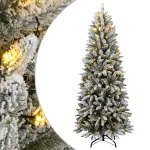 Brad de Crăciun artificial cu 300 LED-uri/zăpadă pufoasă 210 cm GartenMobel Dekor