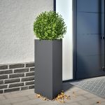 Jardiniere grădină, 2 buc. antracit 40x34,5x70 cm oțel triunghi GartenMobel Dekor
