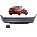 Bara Spate cu Toba Ornament Evacuare Fibra Carbon Mat BMW Seria 3 E46 4D Sedan (1998-2004) M-Technik Design Performance AutoTuning
