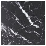 Blat masă negru 50x50 cm 6 mm sticlă securizată design marmură GartenMobel Dekor