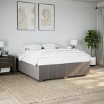 Cadru de pat fără saltea, gri taupe, 180x200 cm, textil GartenMobel Dekor
