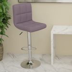 Scaun de bar, gri taupe, material textil GartenMobel Dekor