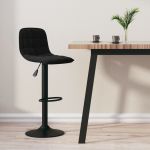 Scaun de bar, negru, catifea GartenMobel Dekor