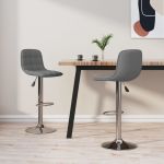 Scaune de bar, 2 buc., gri deschis, material textil GartenMobel Dekor