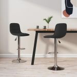 Scaune de bar, 2 buc., negru, material textil GartenMobel Dekor
