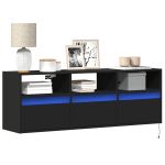 Dulap TV de perete cu lumini LED negru 130x31x45 cm GartenMobel Dekor