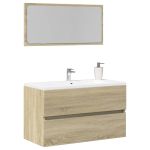 Dulap de baie cu oglindă, stejar sonoma, 80x38,5x45 cm GartenMobel Dekor
