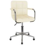 Scaun de bucătărie pivotant, crem, material textil GartenMobel Dekor