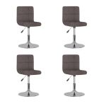 Scaune de bucătărie pivotante, 4 buc., gri taupe, textil GartenMobel Dekor