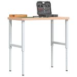 Banc de lucru 100x60x(73-99,5) cm lemn masiv fag dreptunghiular GartenMobel Dekor