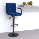 Scaun de bar, albastru, material textil GartenMobel Dekor