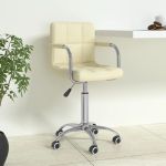 Scaun de birou pivotant, crem, material textil GartenMobel Dekor