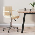 Scaun de birou pivotant, crem, material textil GartenMobel Dekor