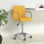 Scaun de birou pivotant, galben muștar, material textil GartenMobel Dekor