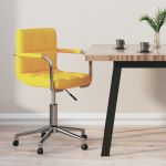 Scaun de birou pivotant, galben muștar, material textil GartenMobel Dekor