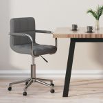 Scaun de birou pivotant, gri deschis, material textil GartenMobel Dekor
