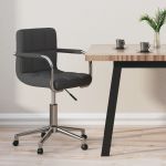 Scaun de birou pivotant, gri închis, material textil GartenMobel Dekor