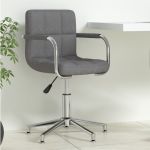 Scaun de birou pivotant, gri închis, material textil GartenMobel Dekor