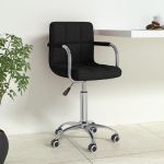 Scaun de birou pivotant, negru, material textil GartenMobel Dekor
